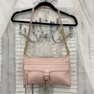 Rebecca Minkoff Mini MAC Rose Gold Metallic Leather Crossbody Shoulder Purse Bag